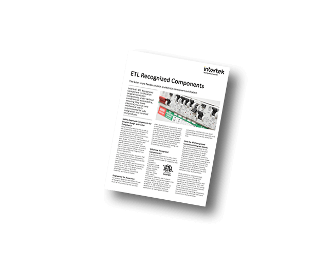 ETL Recognized Components Certification | Fact Sheet