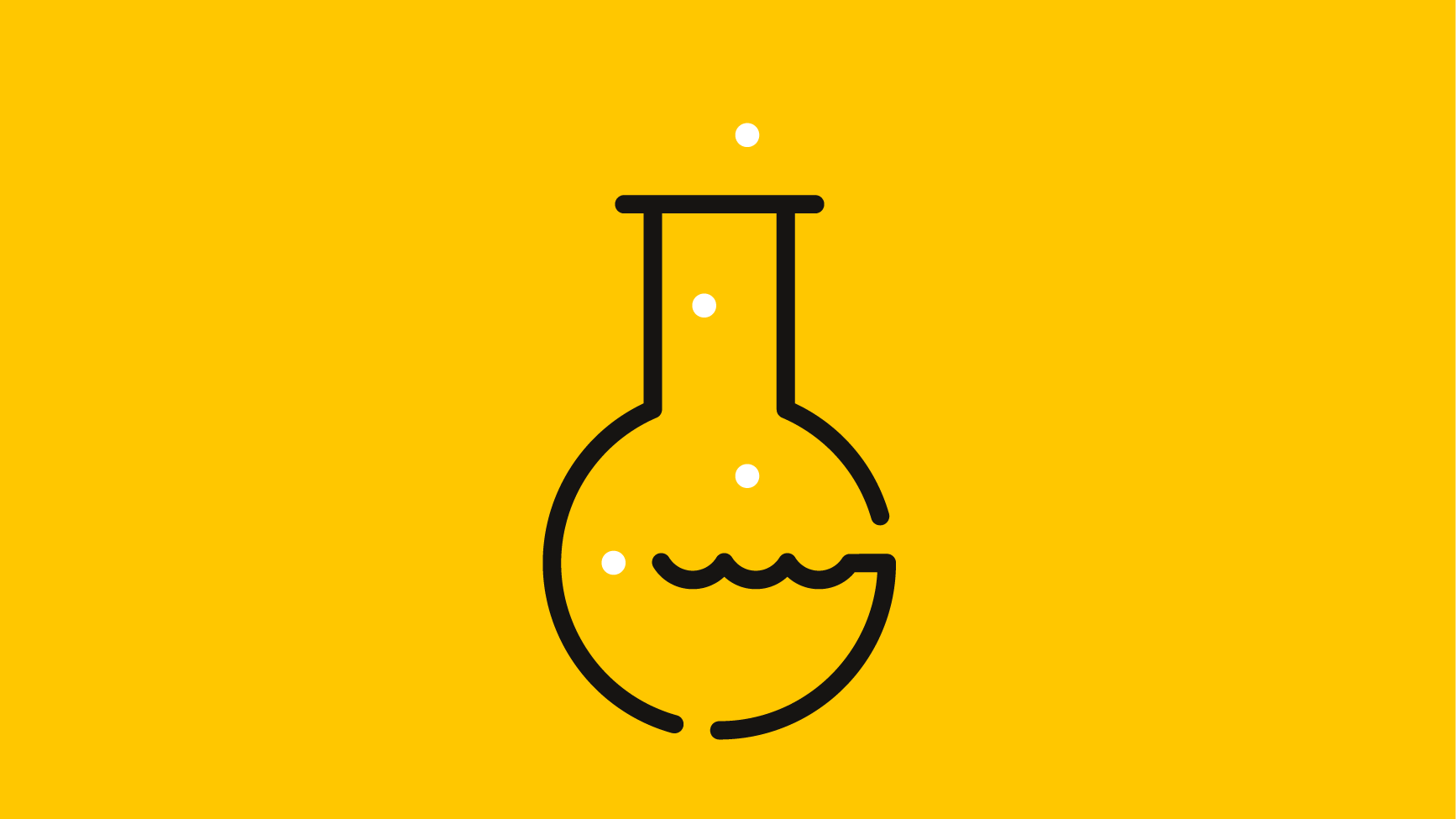 chemical beaker icon on yellow background