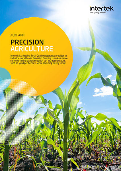 Precision Agriculture Brochure cover showing close up of farm field